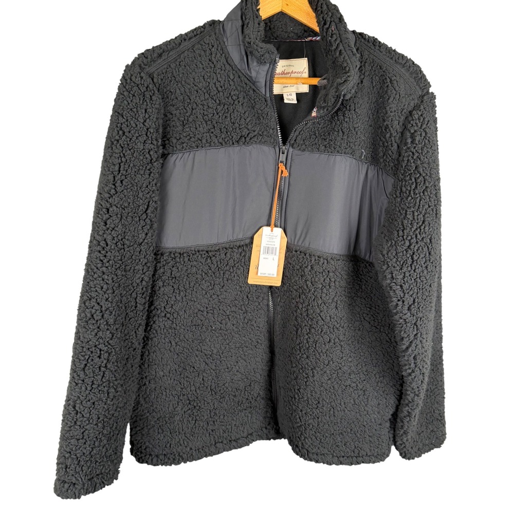 Weatherproof Vintage Mens Sherpa Fleece Full Zip Jacket Anthracite Grey Large